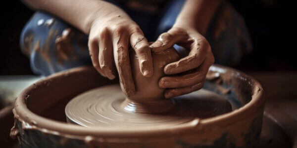 A person is creating pottery on a potter's wheel with great precision and longevity.